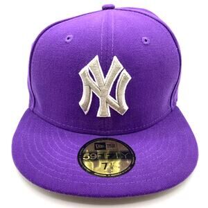 NEW ERA 59 Fifty 7 1/8 Purple New York Yankee’s Hat- NEW